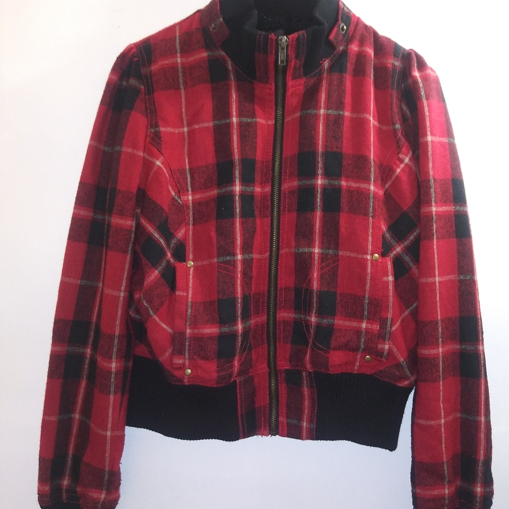 Forever 21 Red & Black Plaid Jacket